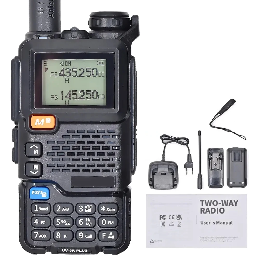 2000mAh UV-5R Plusz Walkie Talkie Hordozható AM FM Két Rádió A VOX kihangosító-200 Csatorna Hosszú távú Rádió, VHF UHF Sáv