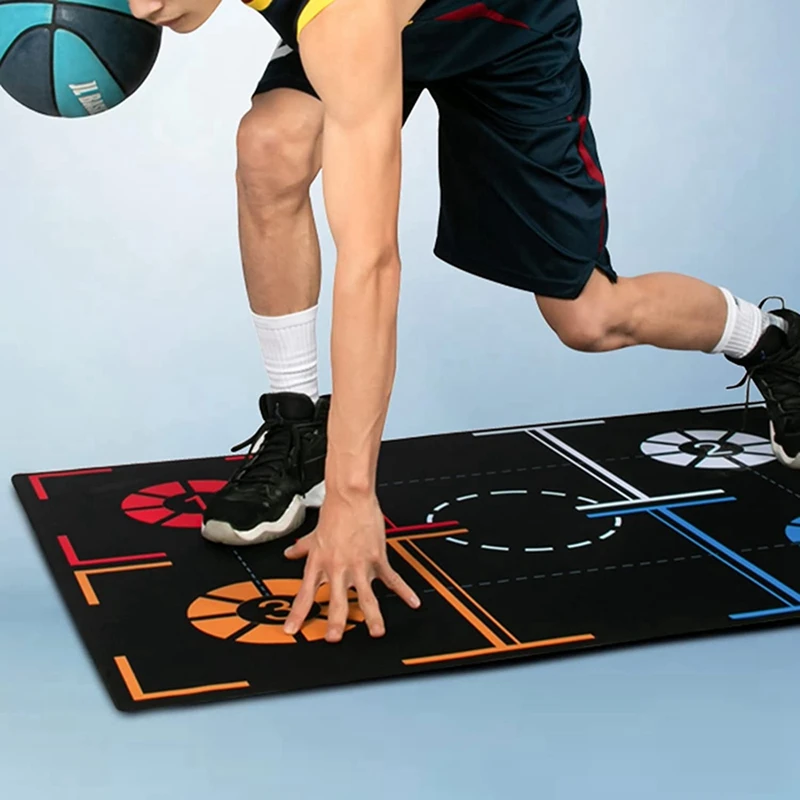 Kosárlabda-Mat,Kosárlabda Képzés Mat Sokk Elnyelő Csendes Csöpög Támogatás Csúszásmentes Kosárlabda Lépést Mat 105.5X76cm