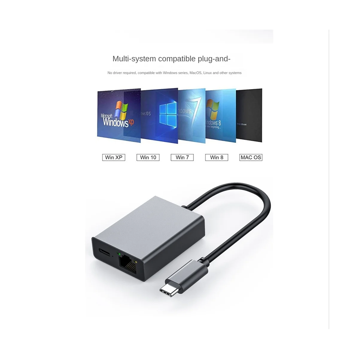 Típus C-Ethernet Adapter 4K USB Dokkoló Adapter Gigabites Vezetékes LAN Hálózati Kártya-PC-Laptop, Okostelefon, Google TV