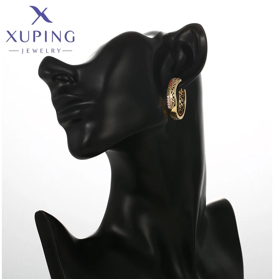 Xuping Ékszerek Nemes Luxus Karika Fülbevaló Női Ajándék Szintetikus Köbméter Cirkon X000688483