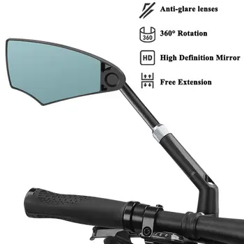 Állítható Kerékpár Tükör Anti-vakító fény Rugalmas HD Bal Tükör, Lángálló 360° - Ban Forgatható a φ20-23 mm Fogantyú/Robogó Motor MTB