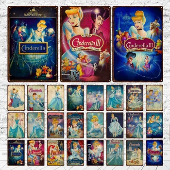 Hamupipőke Retro Adóazonosító Jel Disney Klasszikus Film Fém Plakát, Falmatrica Disney Hercegnő Ón Tányér Az Igazi Amerikai Stílusú Dekoráció