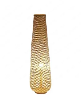 Japán Stílusú Bambusz Mű Bambusz Padló Lámpa Hálószoba Kanapé Függőleges Lámpa Csendes Szél Lámpa