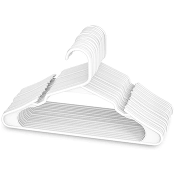 Fehér Műanyag Vállfák, Műanyag Vállfák Tökéletes A Mindennapos Szabvány Használata, Ruházat Akasztók (Fehér, 100-As Csomag)
