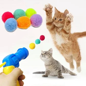 Vicces Macska Interaktív Teaser plüss labda Képzés Játék Kreatív Cica Mini pom-pomok Játékok Játékok Háziállat Kellékek Macska Játékok
