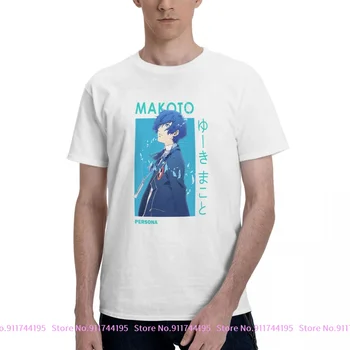 Vtg Makoto Yuki Minato Kék Hajú Persona 3 Főszereplő Alapvető T-shirt Póló Vintage Ing Meleg Eladási