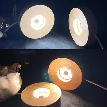 1db Fa Fény Bázis Újratölthető Távirányító Fa LED Forgó Kijelző Állni lámpatartó Művészeti Dísz