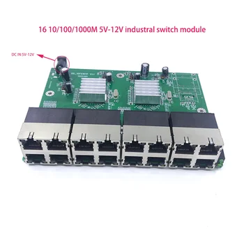 1000M kapcsoló Nem felügyelt 16port 10/100/1000M ipari Ethernet kapcsoló modul PCBA testület OEM Auto-érzékelő Portok