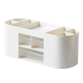 Ceruza, Toll Tartó Asztal Kényelmes Íróasztal Szervezők, Mind A Tartozékok + 3 Fiókos Fehér