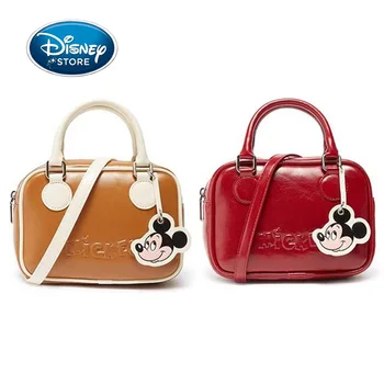 Disney Co-Branded Márka Kis Mini csöves Mickey Medál Levelet Párnát, Táskát, PU Bőr Kors Vállán Hátizsák