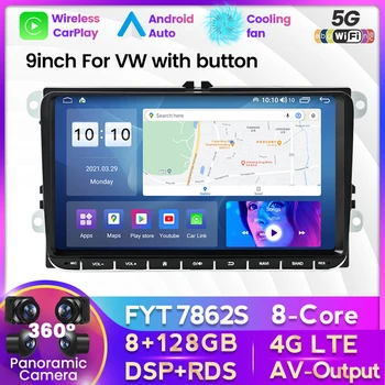 Android 11 autórádió Multimédia Lejátszó VW/Vw/Golf/Polo/Tiguan/Passat/b7/b6/ÜLÉS/leon/Skoda/Octavia Carplay Auto DSP