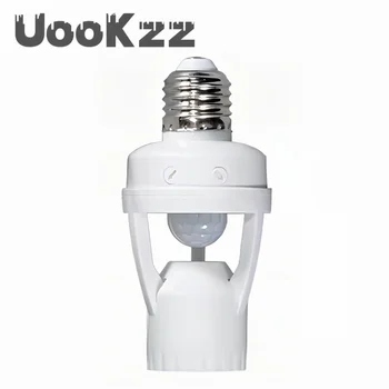 UooKzz 360 Fok PIR Emberi Indukciós Mozgásérzékelő LED-es Éjjeli Lámpa, Aljzat Bázis E27 AC 85V-265V Késleltetési Idő Állítható Kapcsoló