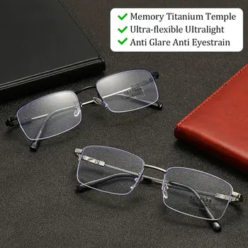 A Férfiak Vintage, Klasszikus, Egyszerű Memória Titán Szemüveg Üzleti Olvasó Szemüveg Anti-Kék Fény A Szem Védelme