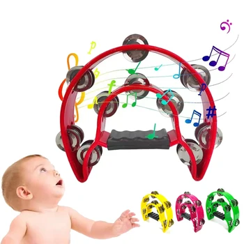Fél Hold Handbell Műanyag Csörgő Labda, Ütős Hangszerek Korai Oktatás Játékok Tambura Kezét Bell Kisgyermek Gyerekek