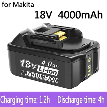 100% Eredeti Makita 18V 4000mAh Újratölthető elektromos Szerszámok Makita Akkumulátor LED-es Li-ion-Csere LXT BL1860B BL1860 BL1850