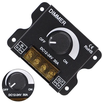 1db DC12V-24V LED Dimmer 30A 360W Állítható Szalag az Egyetlen Szín 5050/3528