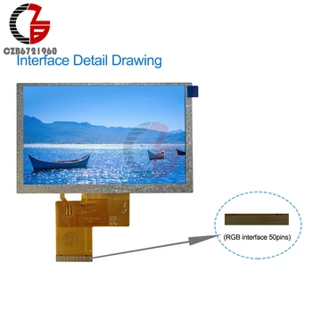 7.0 5.0 Inch TFT LCD, IPS Kijelző RGB Felület Felbontás 800x480 60 hz Képfrissítési Ráta 50pin Lcd Színes Kijelző Modul Az Arduino