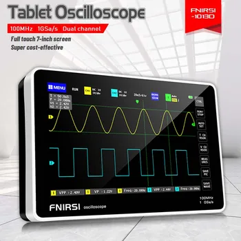 FNIRSI 1013D Digitális Oszcilloszkóp Dual Channel Tabletta oszcilloszkóp 100MHz 1GSa/s Mintavételi Ráta 7 hüvelykes TFT LCD érintőképernyő