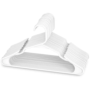 Fehér Műanyag Vállfák, Műanyag Vállfák Tökéletes A Mindennapos Szabvány Használata, Ruházat Akasztók (Fehér, 20 Csomag)