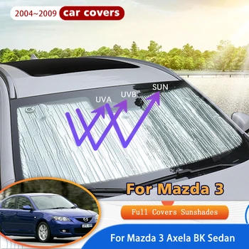 Autó Teljes Lefedettség Napernyők, hogy A Mazda 3-As Axela BK Sedan 2004~2009 2006 Anti-UV Fényvédő Windows Napernyő, Fedél Automatikus Tartozékok