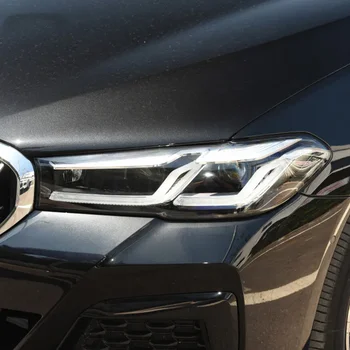 BMW 5-ös Sorozat Ráncfelvarrás G30 g31 jelű 2020 2021 Autó Fényszóró Árnyalat Füstölt Fekete Védőfólia Átlátszó TPU Matrica Tartozékok