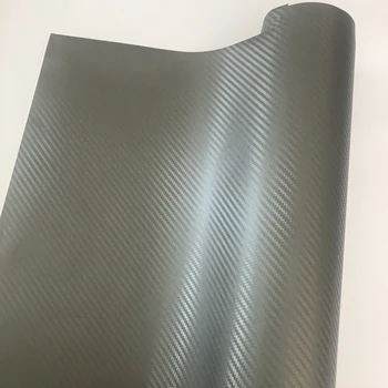 50x300cm 3D Szürke Szénszálas Vinil-Wrap Roll Levegővel Release Technológia