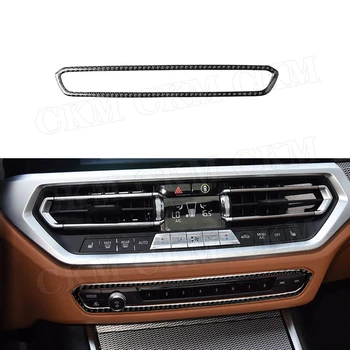 Szénszálas Car Audio Lejátszó CD Panel Multimédia Gombok Dekoratív Keret Trim Matricák BMW G20-G28 2019 2020