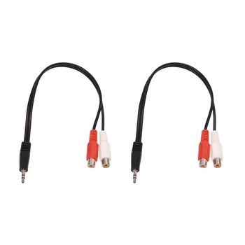 2db 3,5 Mm-es Sztereó Fejhallgató Adapter Jack 2 RCA-Jack Adapter Audio Kábel, 3,5 Mm-es Férfi-2X RCA Női