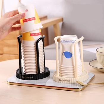 Eldobható pohár Tárolási Engedélyes Rack Polc Multi-funkcionális Vizet egy Csésze Tea Adagoló Bögre Kijelző Állni Szervező Kellékek