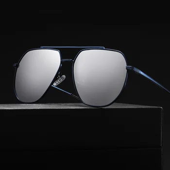 Retro Luxus Márka Férfi Fém Napszemüveg Polarizált UV400 Tükör Férfi Utcai napszemüvegek Nők A Férfiak Oculos de sol