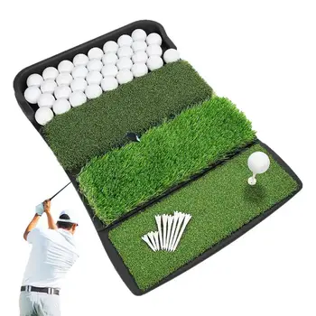 Tricolor Összecsukható Golf Ütő Mat 4-Szeres Golf Swing Pad Tálca, Hordozható, 4 Az 1-Ben Golf Képzési Támogatások Szemrebbenés Szőnyeg Golf Kellékek