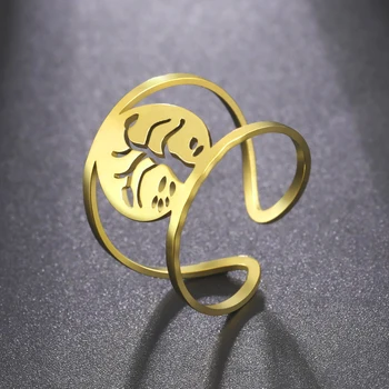 Skyrim Élet Fája Nyitott Gyűrű Rozsdamentes Acélból készült, Arany Színű, Állítható Ujj Gyűrű 2023 Vintage Amulett Ékszer a Nők
