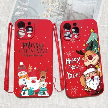 Mikulás, karácsonyfa Elk Karácsonyi Telefon tok IPhone 14 Pro Max 15 12 11 13 Pro MAX SE 7 8 Plusz X XR Puha TPU Borító