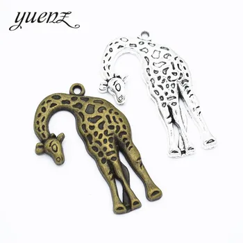 YuenZ 3 db Antik ezüst színű gombok állat, zsiráf, Cink ötvözet Ékszerek DIY Varázsa, Medál, Nyaklánc, Karkötő D9293