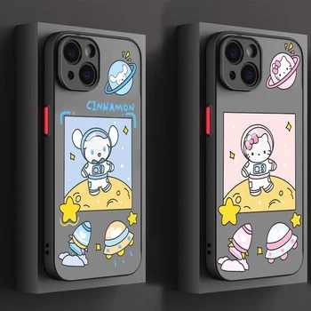 Sanrio Kitty Cinnamoroll Matt Áttetsző Apple iPhone 15 14 13 12 11 XS XR X 8 7 SE Pro Max Plus Mini Fedél Telefon Esetében