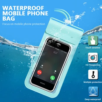 Vízálló Telefon tok Tok Protector Víz alatti tokot Univerzális vízálló Táska iPhone Xiaomi Samsung Huawei mobiltelefon Cove