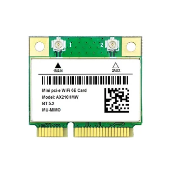 AX210HMW WiFi Kártya WiFi 6E Mini PCI-E AX210 802.11 Ax/Ac 2.4 G/5G//6G BT5.2 Vezeték nélküli Adapter Laptop
